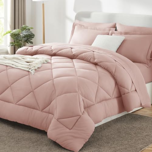 CozyLux Full Comforter Set 82"x86" Dusty Pink by CozyLux