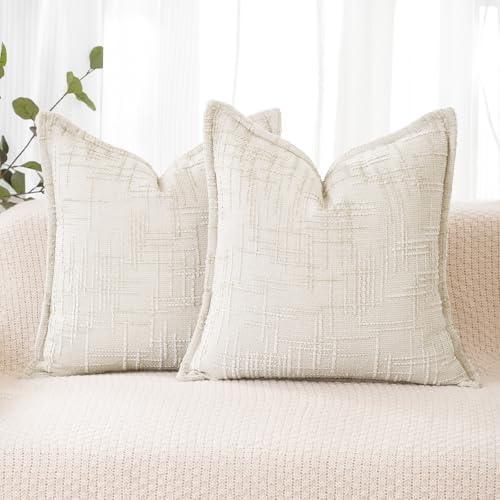 HPUK Chenille Throw Pillow Covers 18x18 Inch, Soft Woven Texture by HPUK