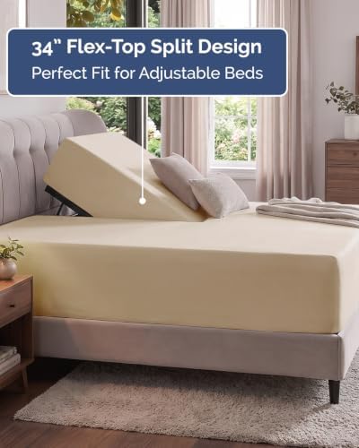 CGK Linens Extra Deep Flex Top Split Head King Fitted Sheet Only - Image 3