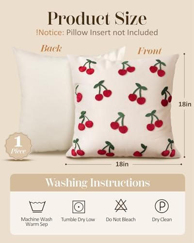 Embroidered Throw Pillow Cover 18x18 Inch - Image 4