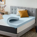 Lucid 4 Inch Memory Foam Mattress Topper, Twin XL Size – Cooling Gel Bed Topper by Lucid