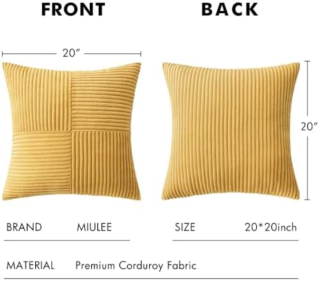 MIULEE Golden Mustard Decorative Throw Pillow Covers - Image 6