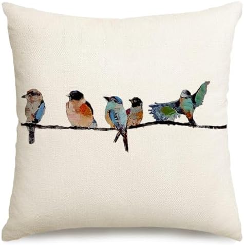 RABUSOFA 18x18 Outdoor Birds Pillow Decorative Throw Pillows, Small Throw by RABUSOFA