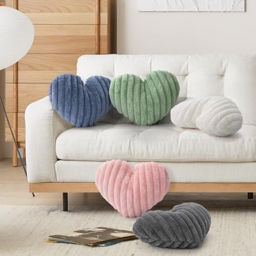 16 Inch Heart Pillow Cute Soft Decorative Throw Pillows, Heart Shaped Fluffy - Image 2