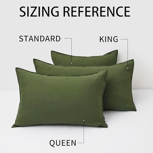 CHUFFED Linen Pillowcases 2 Pack 100% Linen Standard Pillow Cases, Breathable - Image 5