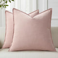 decorUhome Fall Pink Linen Throw Pillow Covers 26x26 Set of 2 by decorUhome