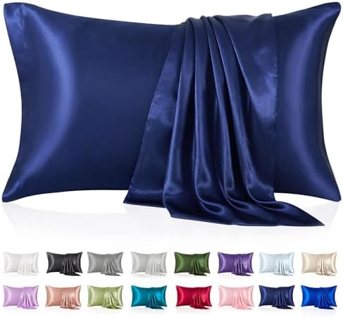 Silk Like Satin Pillowcase Cal King Size, 2 Pack, 20x40 Inches by VCUSUELER