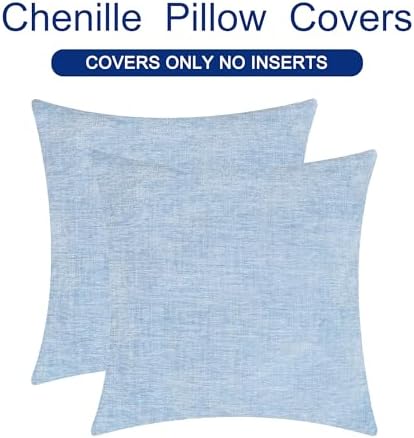 CaliTime Decorative Couch Throw Pillow Covers 18 X 18 Inches Baby Blue - Image 6