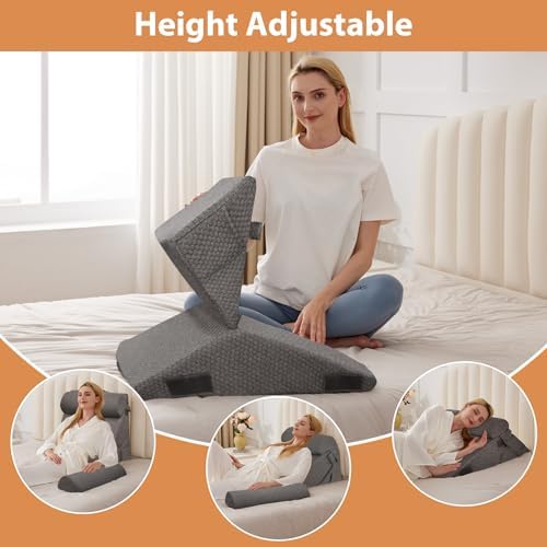 BIEEZZK 4PCS Wedge Pillow Set for After Surgery, Back Pillow for Bed Sitting up - Image 6
