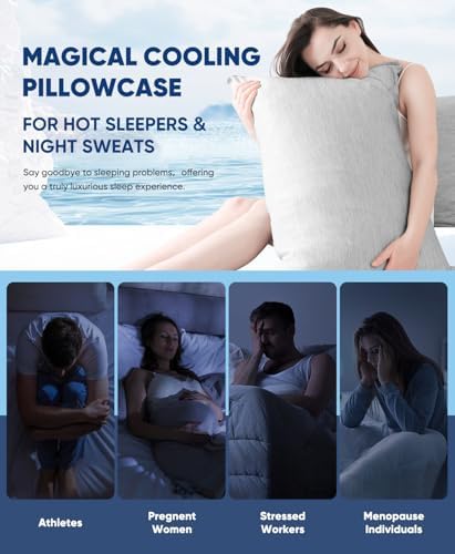 LUXEAR Cooling Pillow Cases for Hot Sleepers, King Size - Image 6