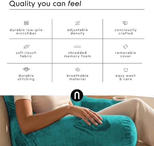 Nestl Reading Pillow with Shredded Memory Foam Includes 2 Neck and Lumber - Image 6