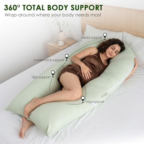 QUEEN ROSE Extra Long Body Pillow, Cooling Pregnancy Pillows - Image 4