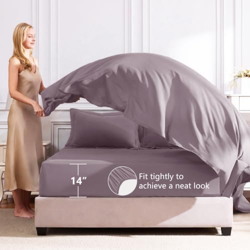 CozyLux Oversized King Comforter Set 120"x98", 7 Piece, Dusty Purple - Image 5
