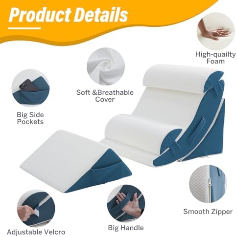 Wedge Pillow Set for After Surgery – 5PCS Orthopedic Bed Wedge Pillow Set for - Image 3