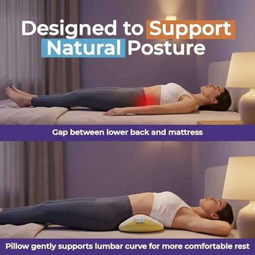 Lumbar Support Pillow for Sleeping, 22 Inch Memory Foam Lower Back Pillow for - Image 2