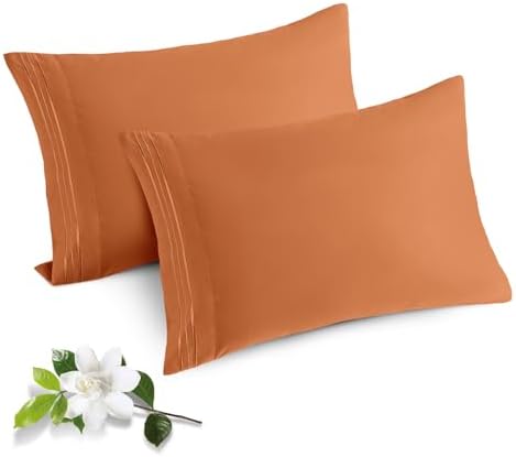Horbaunal Microfiber Pillowcases Queen Size, Caramel Pumpkin, 2 Pack by Horbaunal