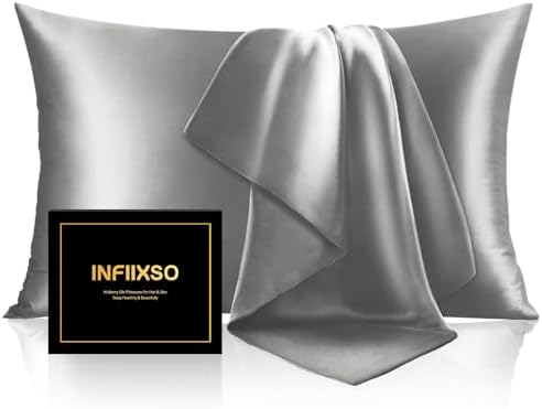 INFIIXSO Mulberry Silk Pillow Cases Queen Size by INFIIXSO