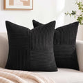 Fancy Homi 2 Packs Black Samll Decorative Throw Pillow Covers 14x14 Inch by Fancy+Homi