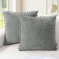 CaliTime Decorative Couch Throw Pillow Covers 16 X 16 Inches Medium Grey by CaliTime