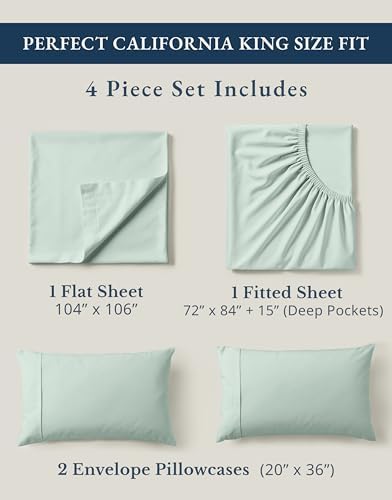 LANE LINEN California King Sheets 100% Organic Cotton Percale - Image 4