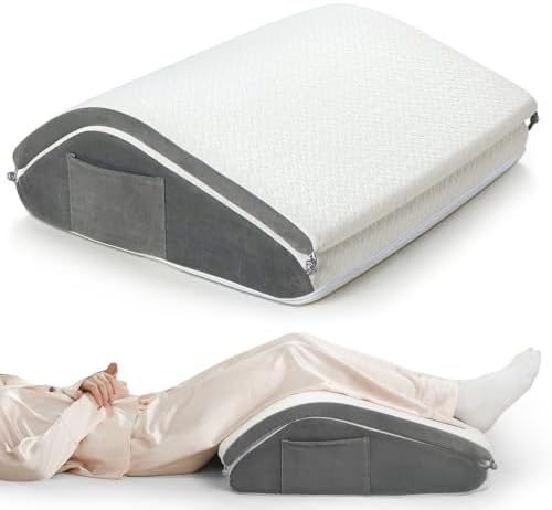Vekkia Knee Wedge Pillow for Back Sleeping, Dual-Layer Adjustable Leg Pillow by Vekkia