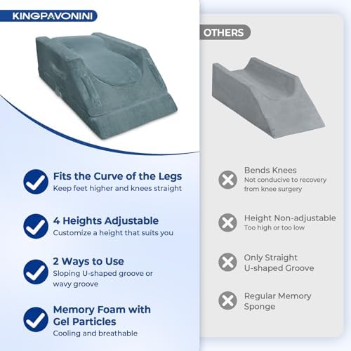 KingPavonini 4-Height Adjustable Leg Elevation Pillow, Double Leg - Image 6