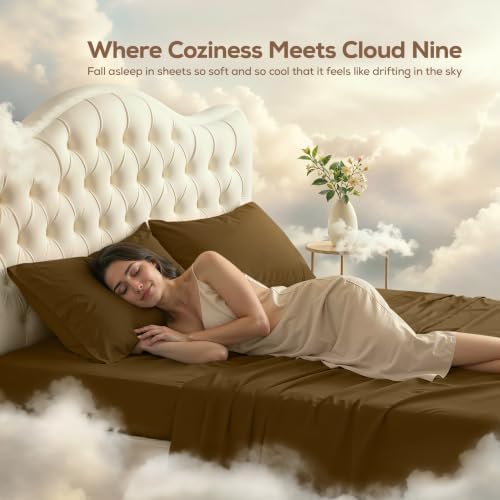 Queen Sheets Set, 4 Pieces 16" Deep Pocket Hotel Luxury Bed Sheets - Image 4