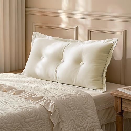 WOWMAX Headboard Pillow Twin Dorm Bolster Reading Pillow by WOWMAX