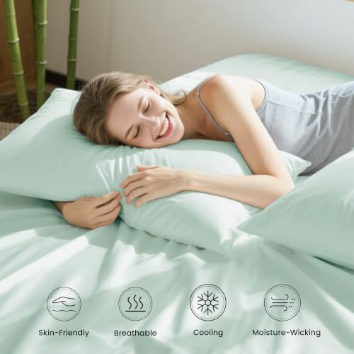 Love's cabin 4 Piece Queen Sheet Set, 100% Rayon Derived from Bamboo, Cooling & - Image 5