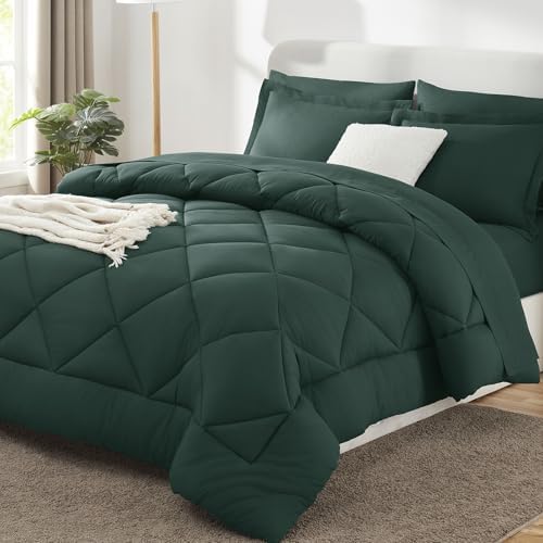 CozyLux Full Comforter Set 82"x86" Forest Green by CozyLux