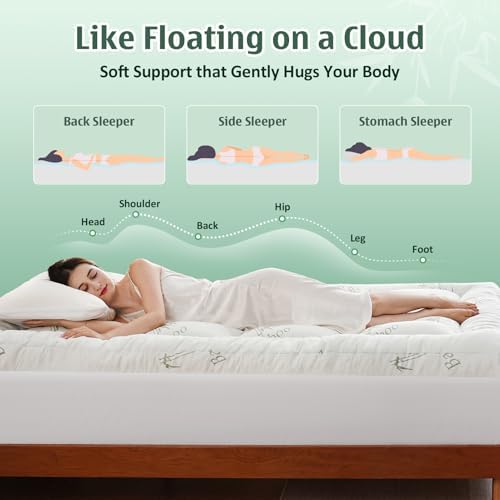 DOWNCOOL 3 Inch Full Mattress Topper, Breathable Bamboo Viscose Air Layer - Image 4