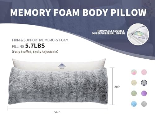 WSOFRLAC Fluffy Full Body Pillow, Long Pillow - Image 2