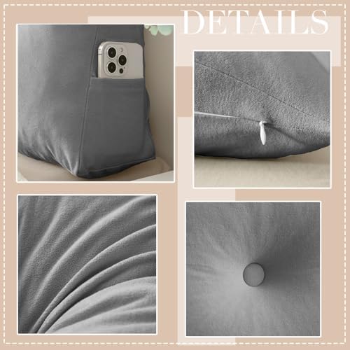 Wedge Headboard Pillow Twin XL, College Dorm Essentials Bed Reading - Image 6