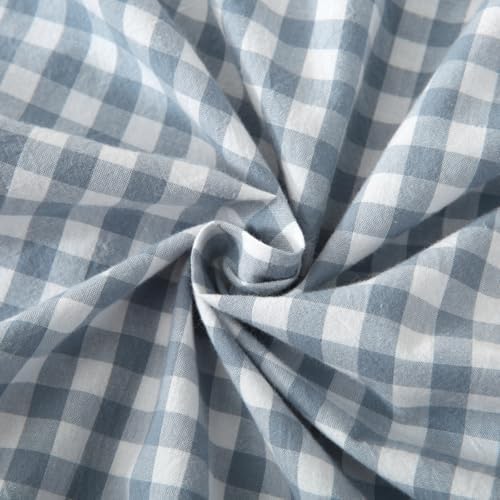 Mywinlle Blue Plaid Ruffle Gingham Throw Pillow Covers 18"x18" Set of 2 - Image 6