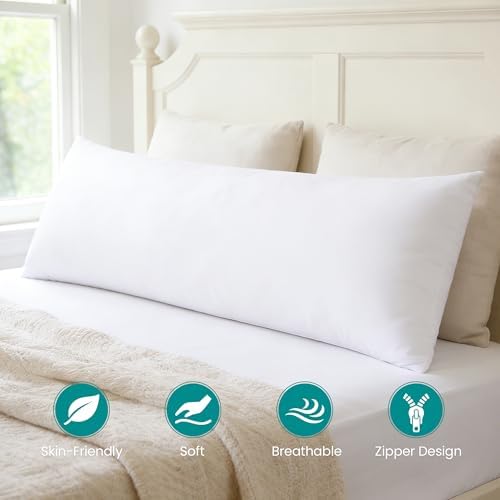 Oubonun Full Body Pillow for Side Sleeper, Adjustable White Long Bed Pillow - Image 2