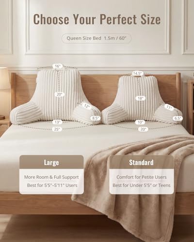 Blissful Diary Reading Pillow for Bed, Backrest Pillow, Cream White - Image 6