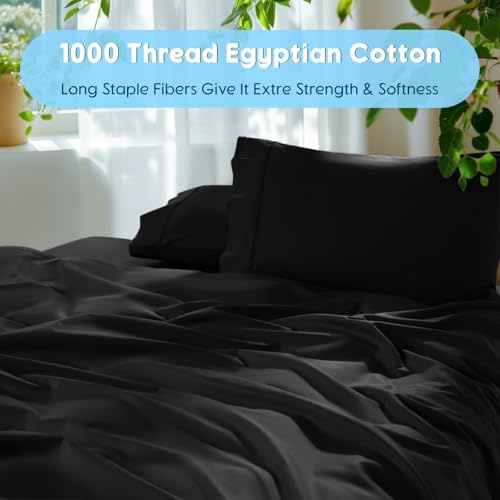 SONORO KATE 1000 Series 100% Egyptian Cotton King Sheets, Extra Deep Pocket - Image 3