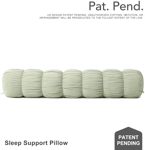 Pat. Pend. Side Sleeper Body Pillow, 59 Inch, Celadon Green - Image 2