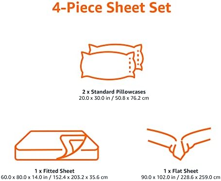 Amazon Basics 4 Piece Breathable 100% Cotton Jersey Knit Bed Sheet Set - Image 5