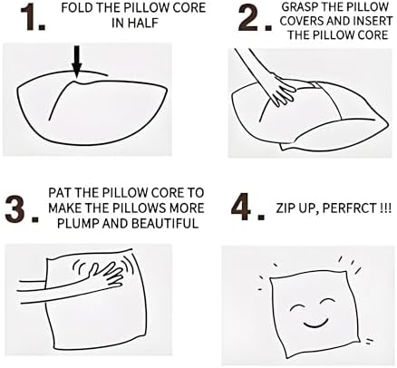 TAOSON Set of 2, 100% Cotton Soft Square Decorative Throw Pillow Protector - Image 4
