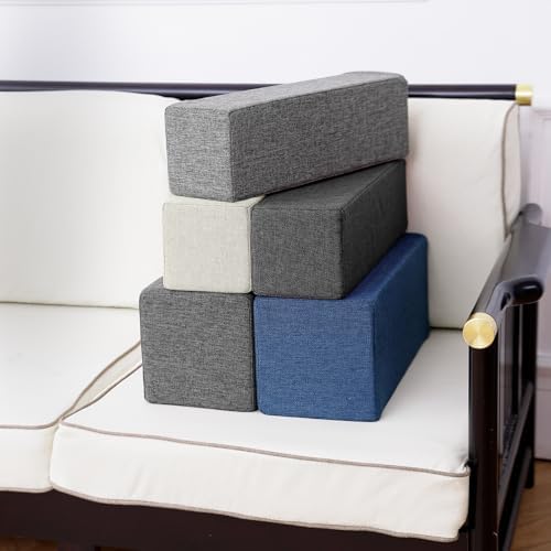 2 Pack Couch Arm Rest Pillow, High Density Foam Armrest Cushion, Removable & - Image 6