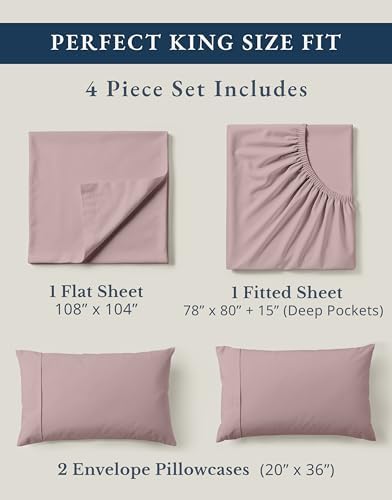 LANE LINEN King Sheets 100% Organic Cotton Percale Cooling Soft 4pc - Image 4