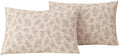 ECOCOTT Floral Botanical Pillowcases Queen Size 2 Pack, 100% Washed Cotton by ECOCOTT