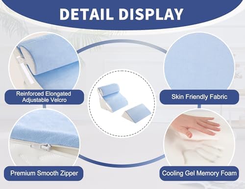 WSOFRLAC 4PCS Bed Wedge Pillow for Sleeping and Sitting Up, Orthopedic Memory - Image 4