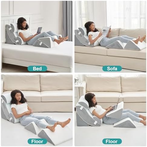 Hansleep Bed Wedge Pillow Set for After Surgery 6PCS, Post Surgery Pillow for - Image 6