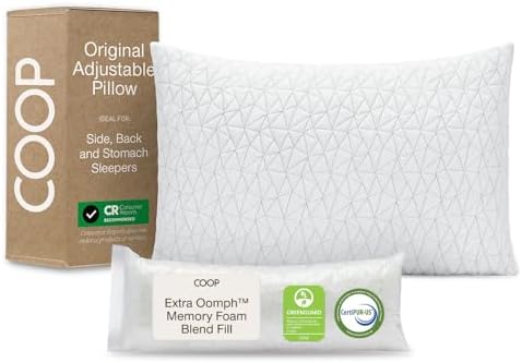 Coop Home Goods Original Adjustable Pillow, King Size Bed Pillow by CoopSleepGoods