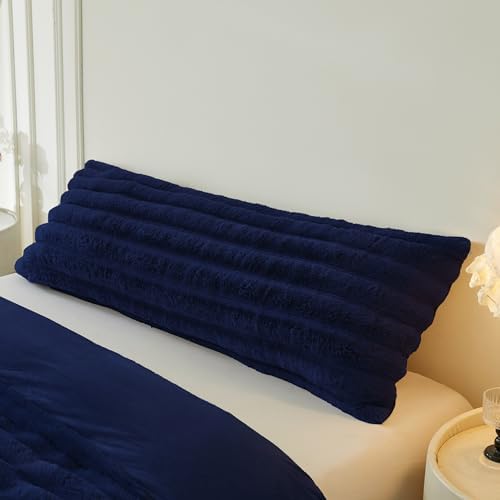 MEGO 20x54 Body Pillow Cover, Fluffy Ribbed Faux Rabbit Fur by MEGO