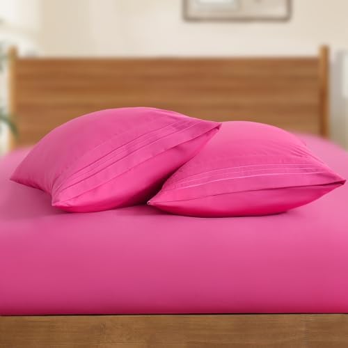 Horbaunal Microfiber Body Pillow Covers, Hot Pink, 2 Pack - Image 3