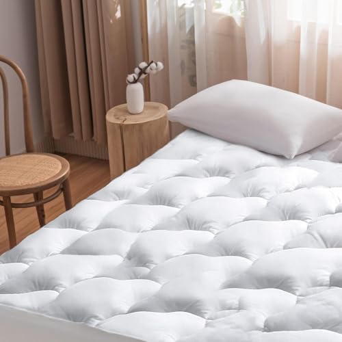 WhatsBedding Waterproof Mattress Topper Queen Size Cotton Top Down Alternative - Image 2