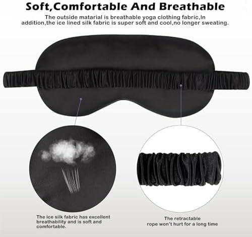 12PACK Silky Sleep Masks Satin Eye Mask Silk Eyes Cover - Image 3